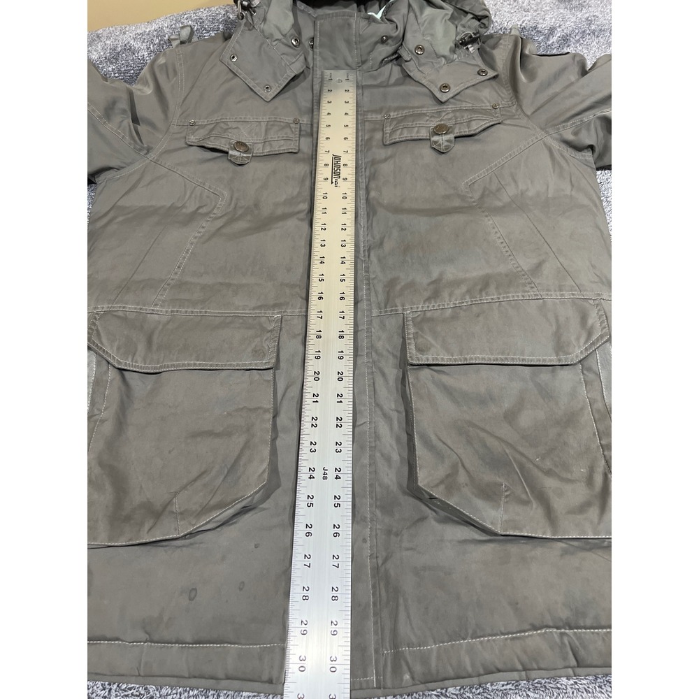 Pajar Canada Mens Grey Down Filled Hooded Parka Winter Coat Large P6J0057F13 - Picture 8 of 16